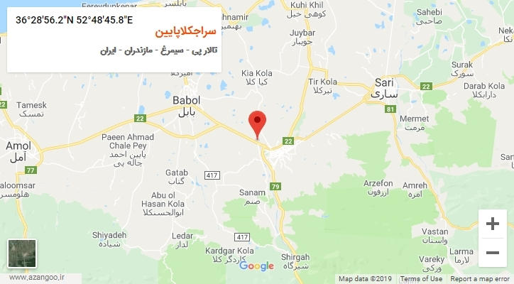 روستای سراجکلاپایین بر روی نقشه