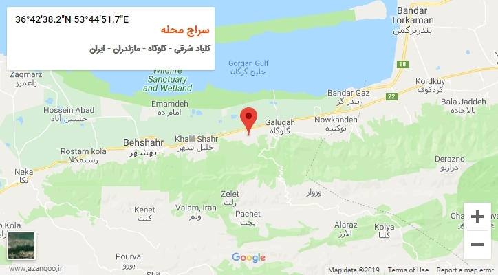 روستای سراج محله بر روی نقشه