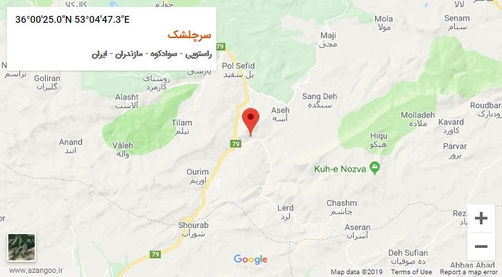 روستای سرچلشک بر روی نقشه