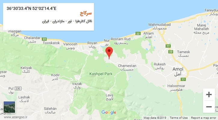 روستای سرکاج بر روی نقشه