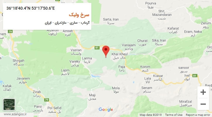 روستای سرخ ولیک بر روی نقشه