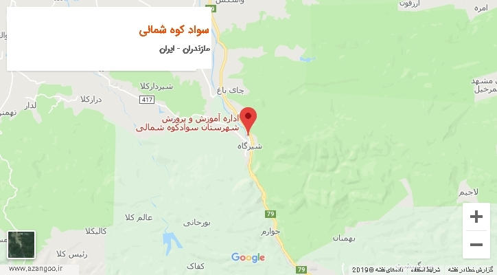 شهرستان سواد کوه شمالی بر روی نقشه