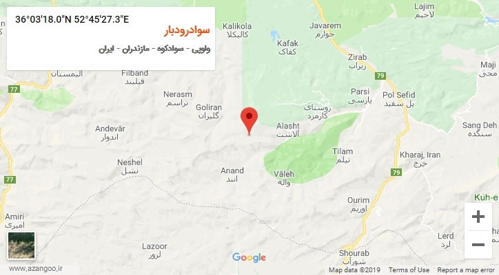 روستای سوادرودبار بر روی نقشه