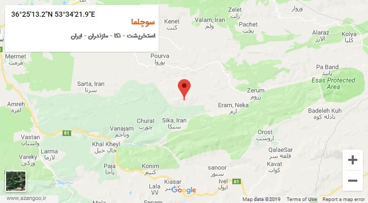 روستای سوچلما بر روی نقشه