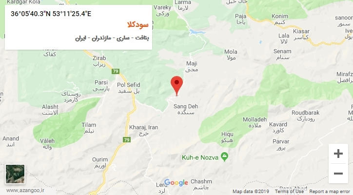 روستای سودکلا بر روی نقشه