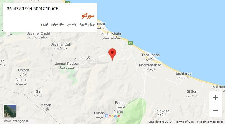 روستای سورگلو بر روی نقشه