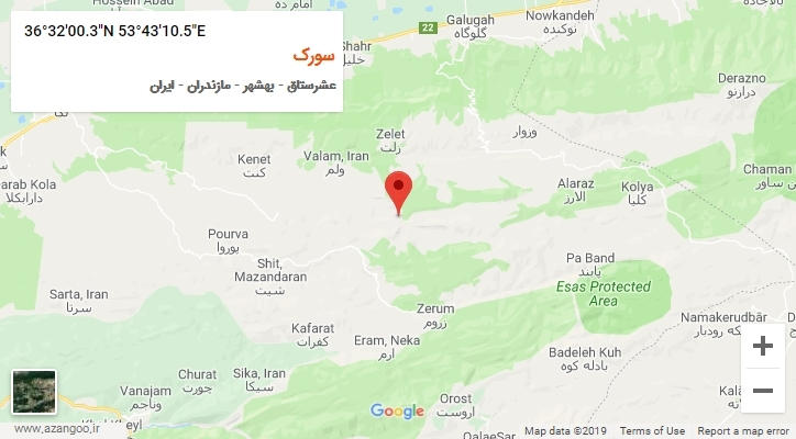 روستای سورک بر روی نقشه