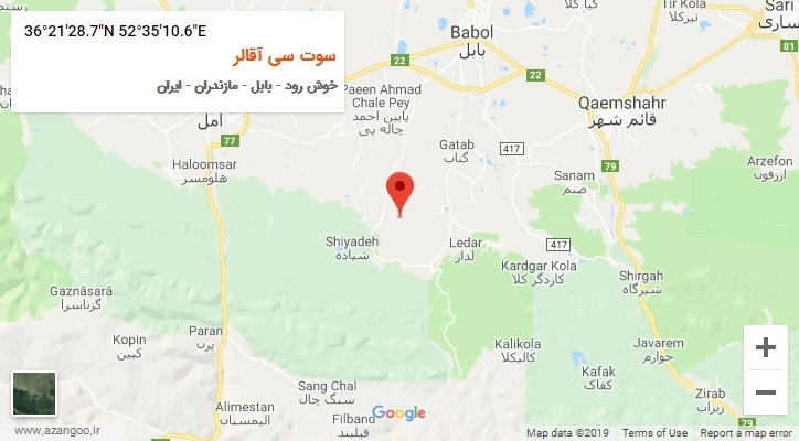 روستای سوت سی آقالر بر روی نقشه