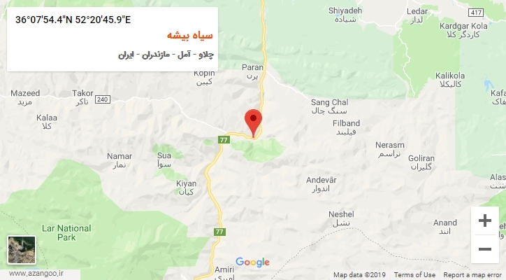 روستای سیاه بیشه بر روی نقشه
