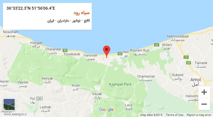 روستای سیاه رود بر روی نقشه