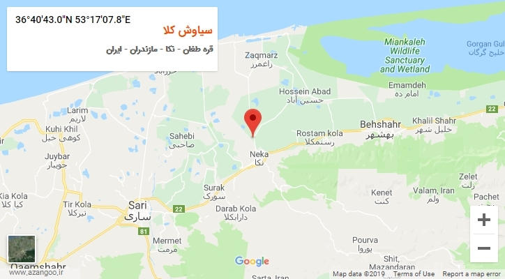 روستای سیاوش کلا بر روی نقشه