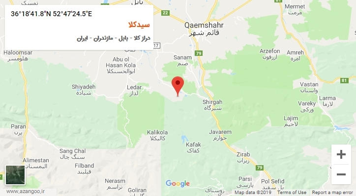 روستای سیدکلا بر روی نقشه