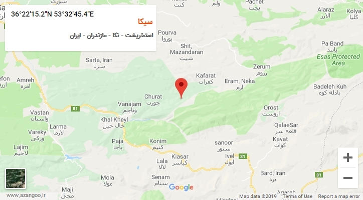 روستای سیکا بر روی نقشه