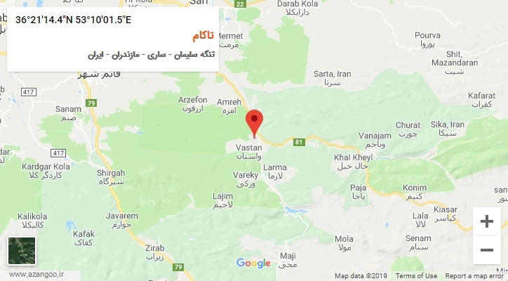 روستای تاکام بر روی نقشه