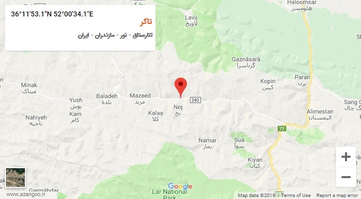 روستای تاکر بر روی نقشه