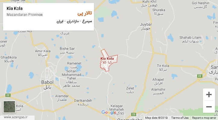 دهستان تالار پی بر روی نقشه