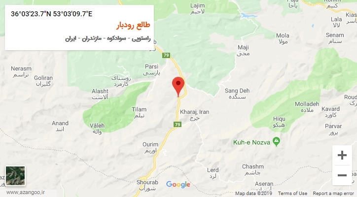 روستای طالع رودبار بر روی نقشه
