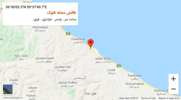 روستای طالش محله فتوک بر روی نقشه