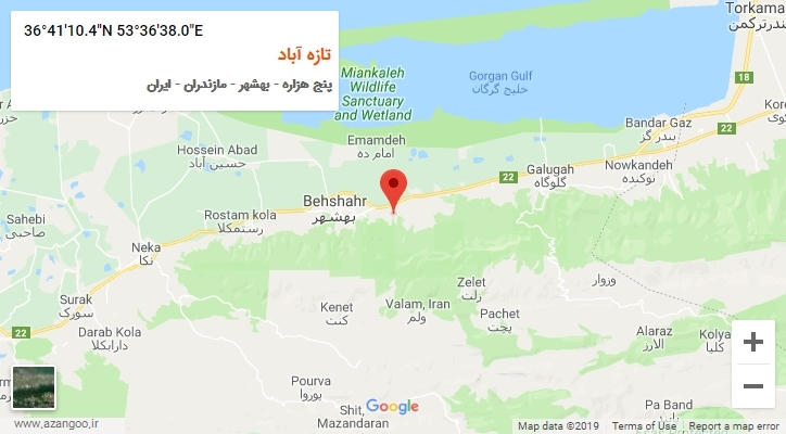 روستای تازه آباد بر روی نقشه