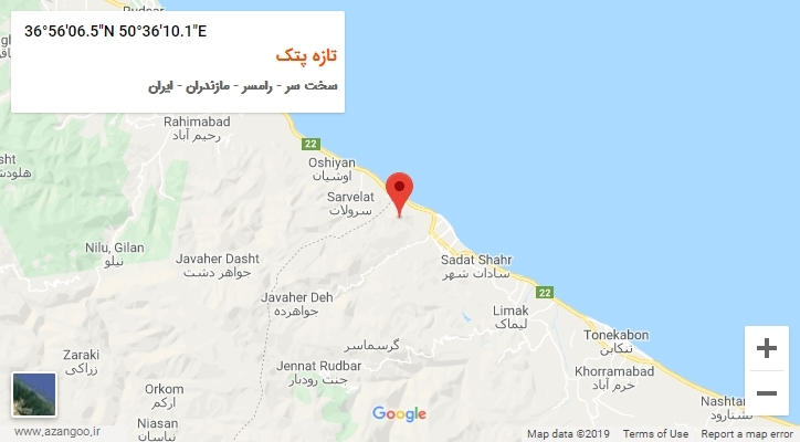 روستای تازه پتک بر روی نقشه