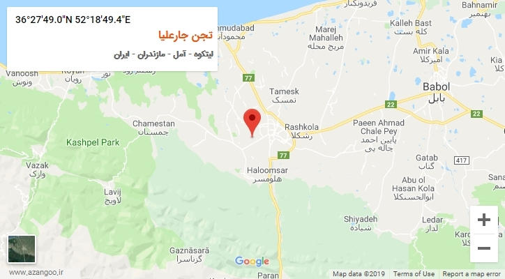 روستای تجن جارعلیا بر روی نقشه