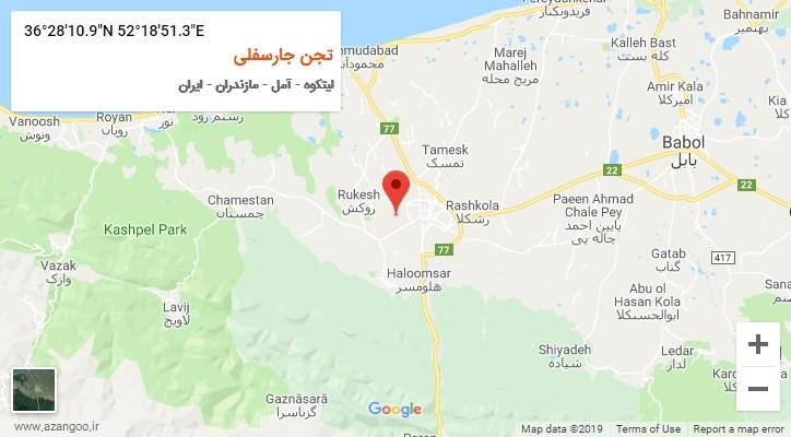 روستای تجن جارسفلی بر روی نقشه
