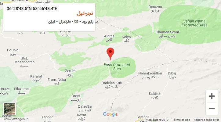 روستای تجرخیل بر روی نقشه