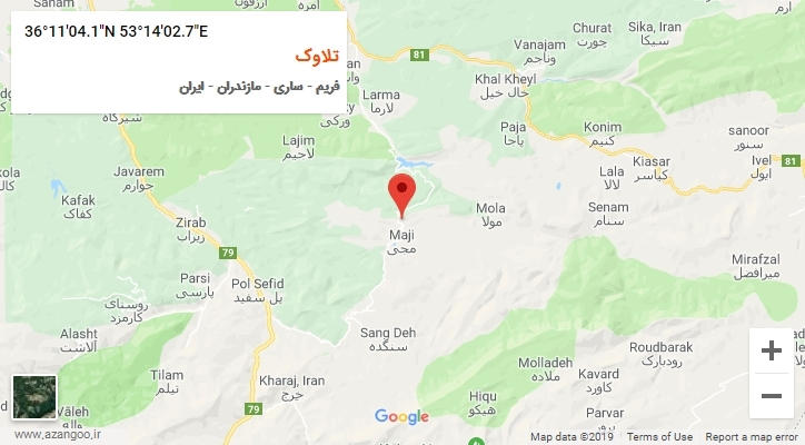 روستای تلاوک بر روی نقشه