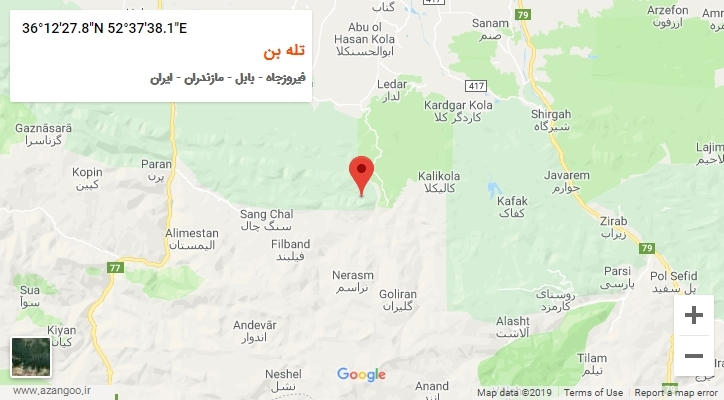 روستای تله بن بر روی نقشه