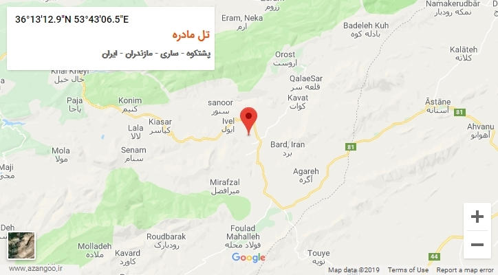 روستای تل مادره بر روی نقشه