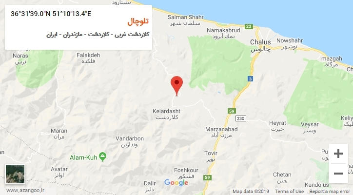 روستای تلوچال بر روی نقشه