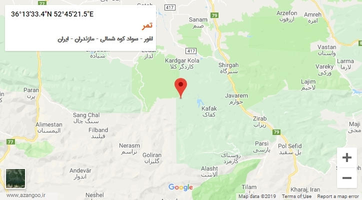 روستای تمر بر روی نقشه