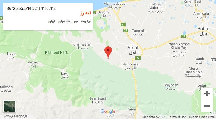 روستای تنه رز بر روی نقشه