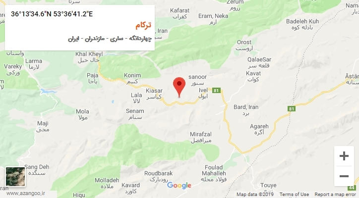 روستای ترکام بر روی نقشه