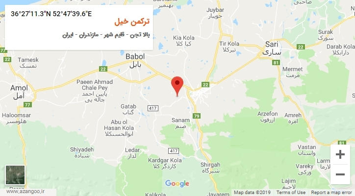 روستای ترکمن خیل بر روی نقشه