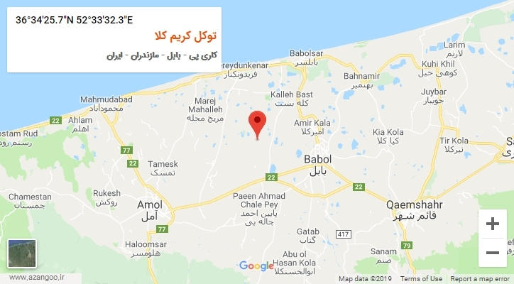 روستای توکل کریم کلا بر روی نقشه