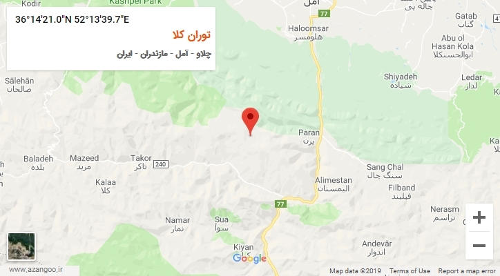 روستای توران کلا بر روی نقشه