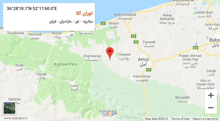 روستای توران کلا بر روی نقشه