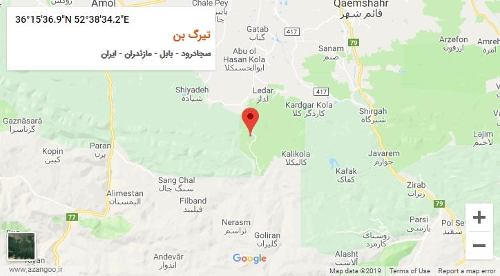 روستای تیرگ بن بر روی نقشه