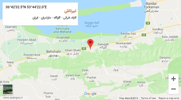 روستای تیرتاش بر روی نقشه