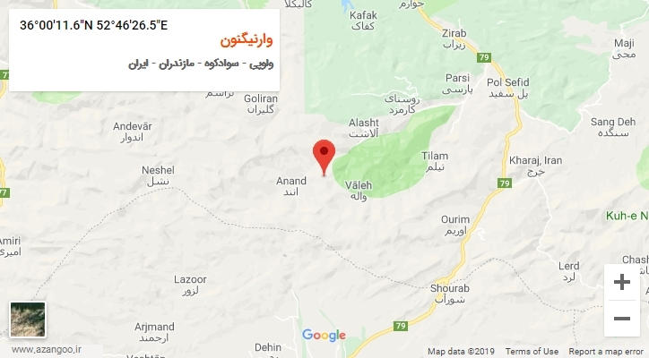روستای وارنیگنون بر روی نقشه