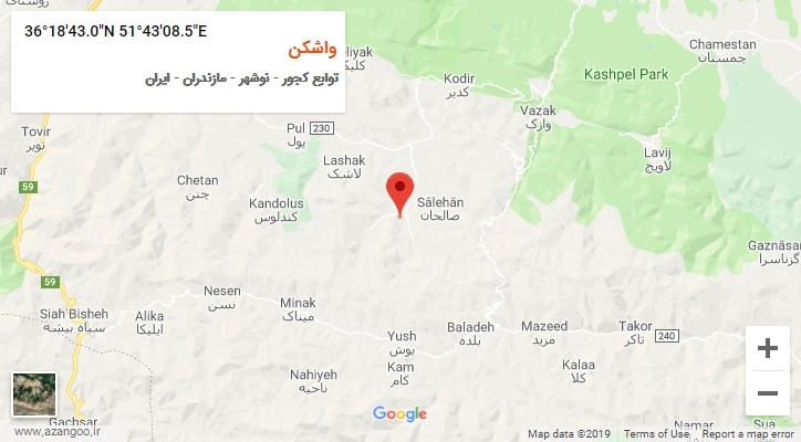 روستای واشکن بر روی نقشه
