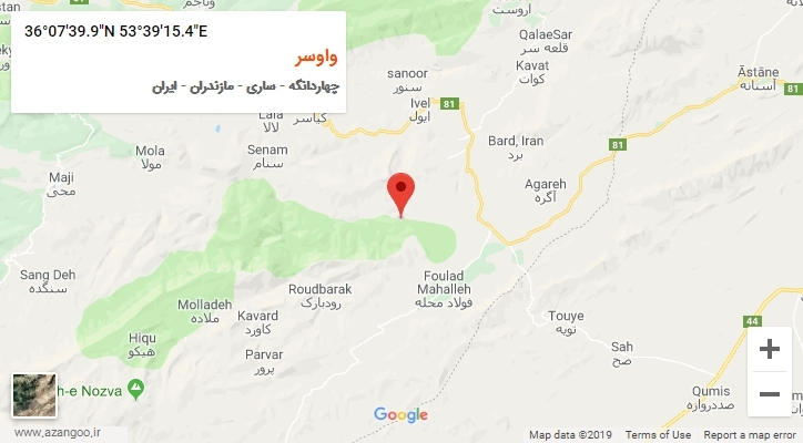 روستای واوسر بر روی نقشه