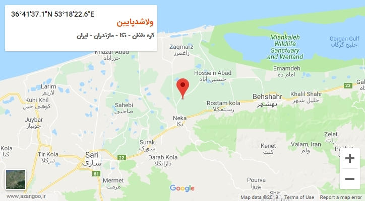 روستای ولاشدپایین بر روی نقشه