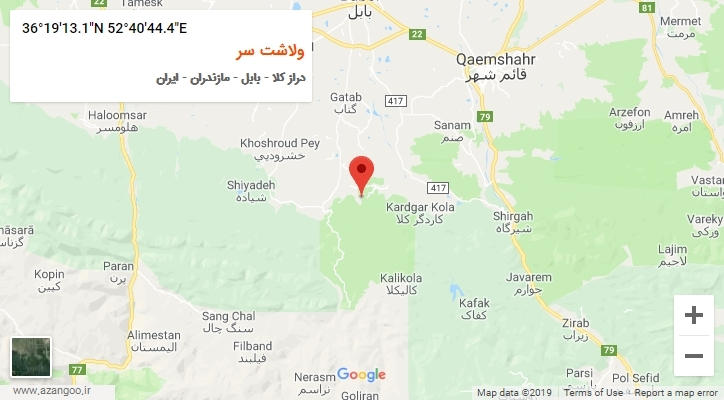 روستای ولاشت سر بر روی نقشه