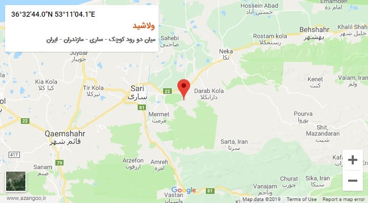 روستای ولاشید بر روی نقشه