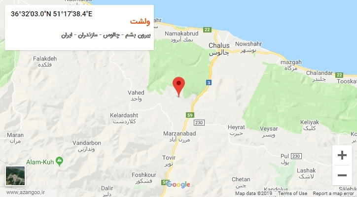 روستای ولشت بر روی نقشه