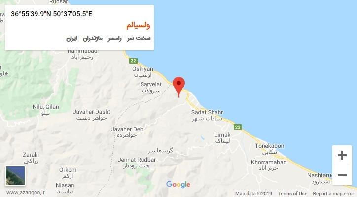 روستای ولسیالم بر روی نقشه
