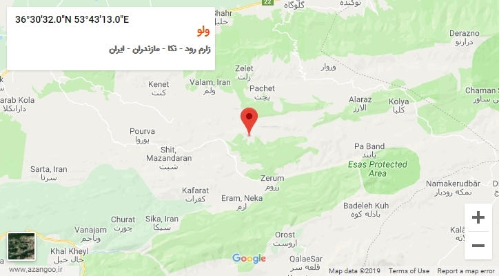 روستای ولو بر روی نقشه