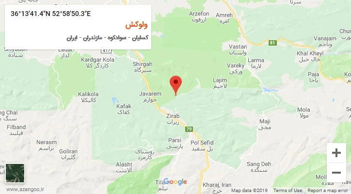 روستای ولوکش بر روی نقشه
